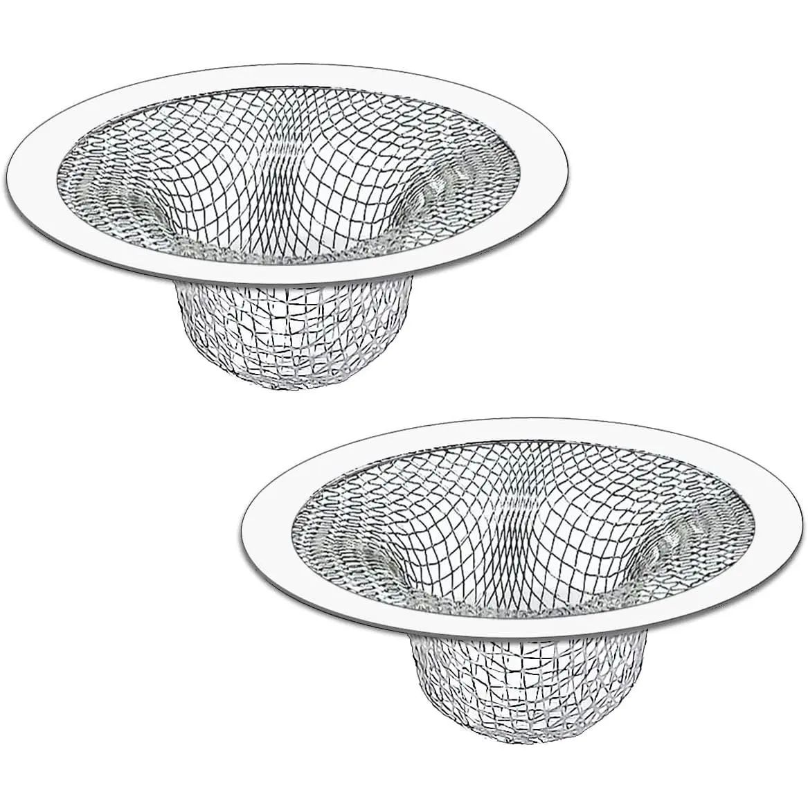 2 count Tub Drain Hair Catcher - 2.75 inch Shower Drain Mesh Strainer, Stainless Steel Shower Bathtub Drain Cover, Bathroom Sink Strainer Filter Basket for Bathroom Sink, Wash Basin Floor Drain