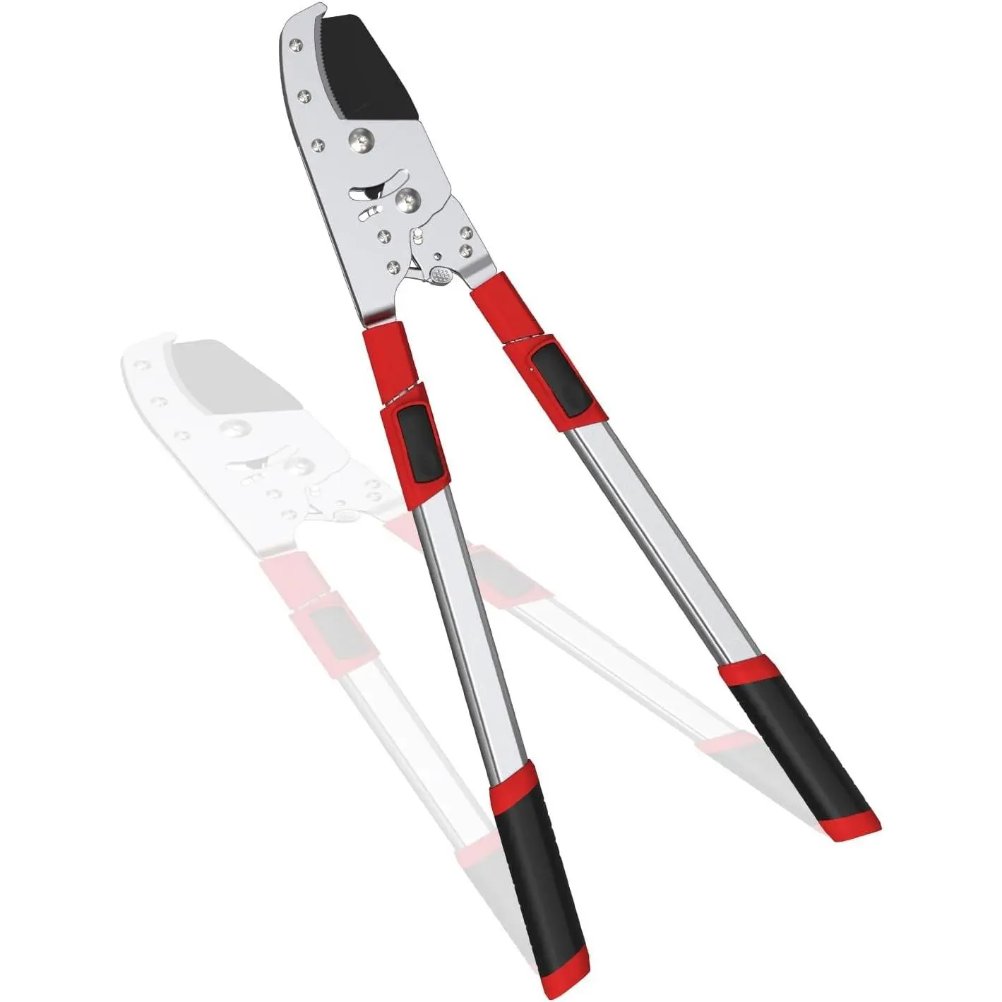 Heavy-Duty Extendable Loppers, 28"-41" Telescopic Tree Trimmer, Double Ratcheting Branch Cutter, Anvil Lopper for Thick Branches, Cuts 2" Dry Wood
