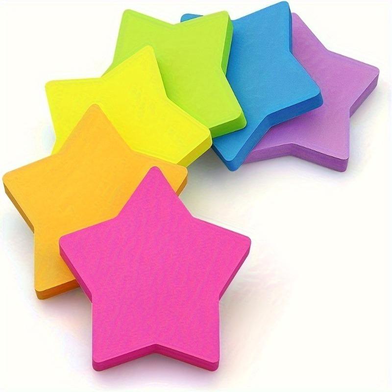 Star Shaped Post-it Note, 6 Counts/set Colorful Creative Sticky Note, Sticky Memo Pad for Notebooks Study School Office Supplies