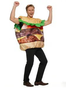 Costume Accessory Composite Sponge Beef Burger Stage Performance Costume Adult Easter Carnival Halloween Party Dress Up Outfit