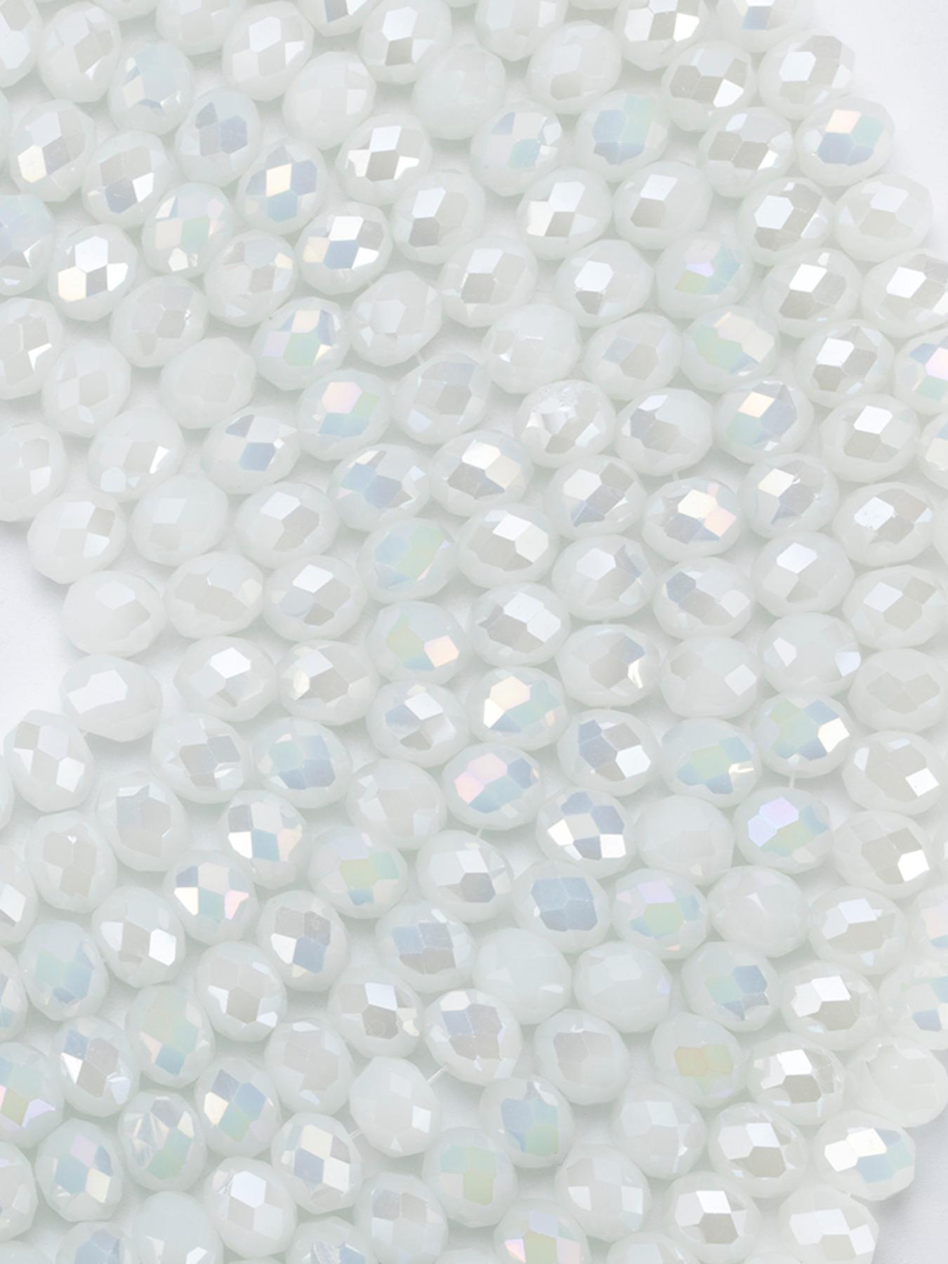 4/6/8mm White Glass Beads, Faceted Crystal Glass Beads, Fashion for Handmade DIY Necklace Bracelet Earrings, Jewelry Making Craft Supplies