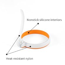 Silicone Fried Egg Cooker Rings Set,Nonstick,Easy to Use&Clean, 4-pack, Round Egg Mold for Cooking Pancake,Breakfast Sandwich, fit McMuffin Biscuit,Griddle Egg Ring for Frying Eggs