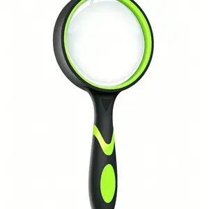 Leffis Magnifying Glass, 10x Non-Slip Handheld Reading Magnifier, 75mm Lens for Kids and Seniors, Ideal for Reading and Nature Exploration