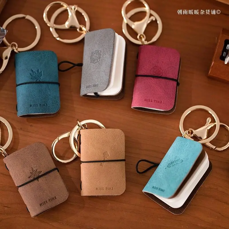 Vintage Mini Bean Journal Tn Notebook, Portable Memo Pad, Creative Keychain, Premium Backpack Charm, Gift Idea, Keychain Charms