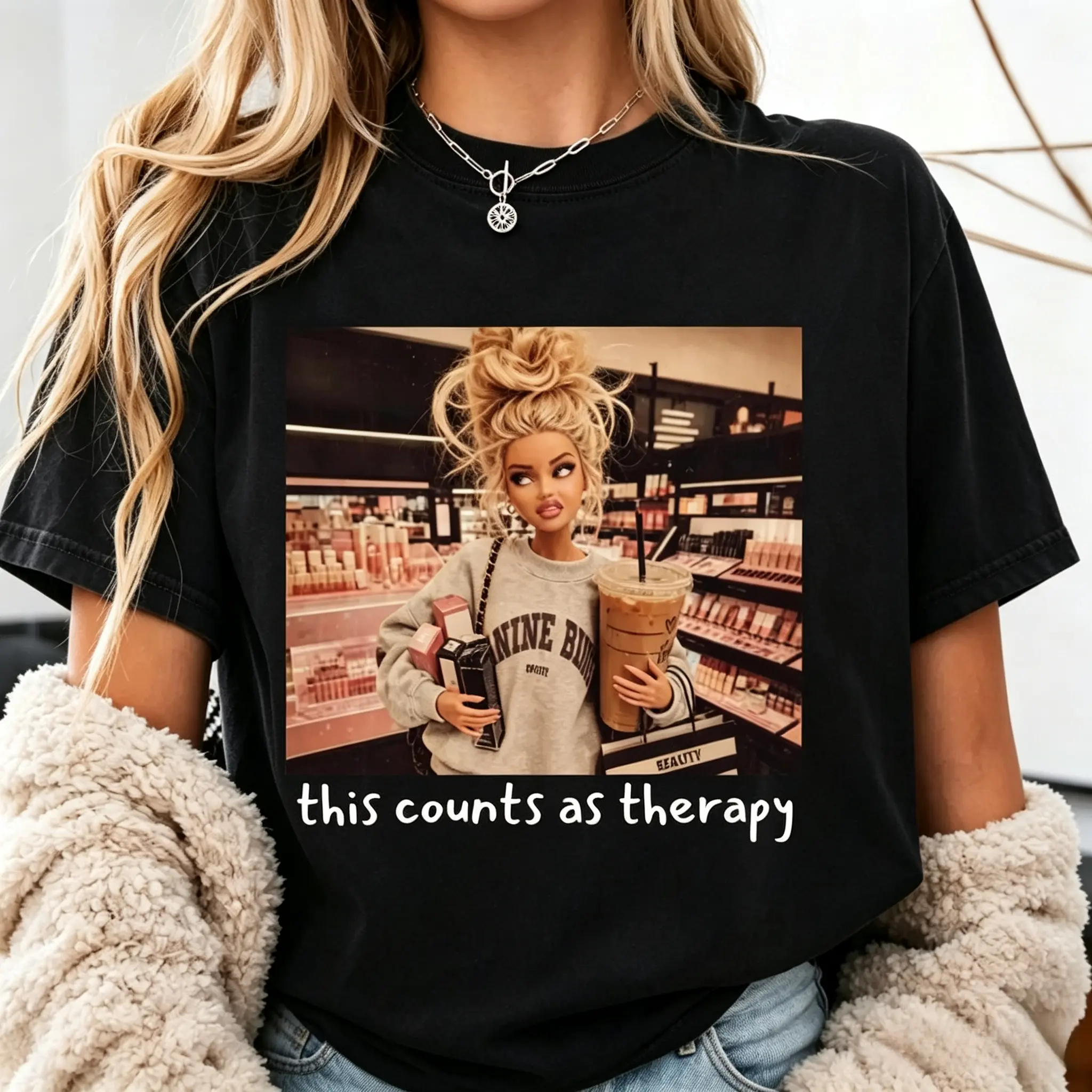 Mental Health T Shirt, Sarcastic Adult Humor T-Shirt, Retro Doll Face Meme TShirt, Funny Make-Up Lover Graphic Tee Gift