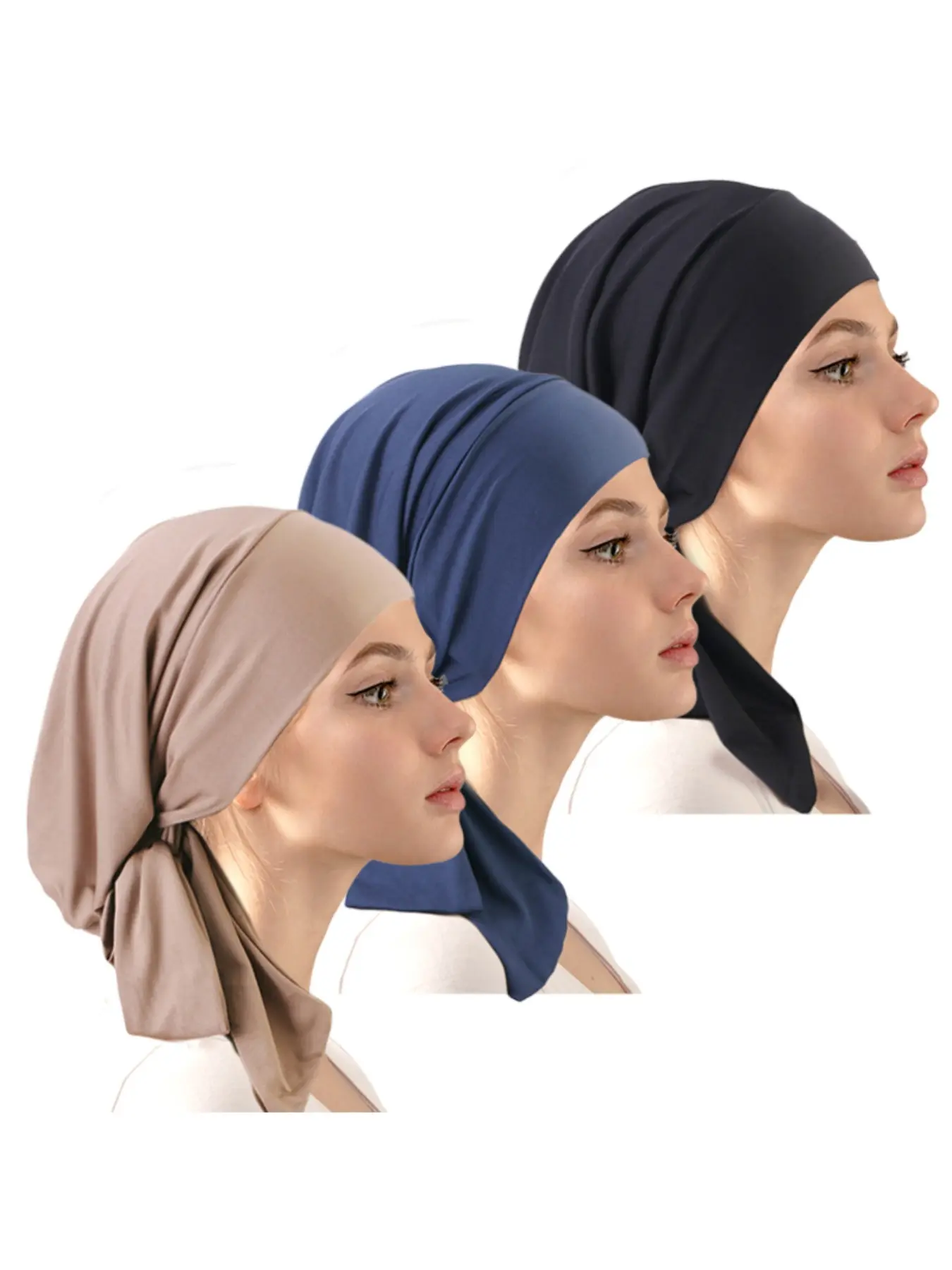 3pcs/lot Elastic Headscarf Hat, Adjustable Wraparound Hair Scarf, Ideal for Chemotherapy Patients, Comfortable Base Layer Cap