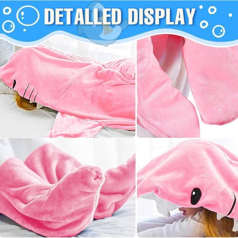 Shark Blanket Hoodie Onesie For Adult Cozy Flannel Throw Wearable Animals Costume For Christmas Gifts Shark Blanket Hoodie Onesie For Adult Cozy Flannel Throw Wearable Animals Costume For Christmas Gifts