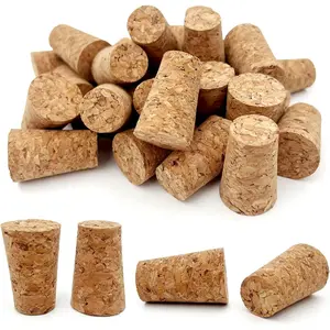 30-Pack  Softwood Tapered Cork Stoppers, Wooden Leak-Resistant Bottle Plugs for  Brewing & Craft Projects (Brown)