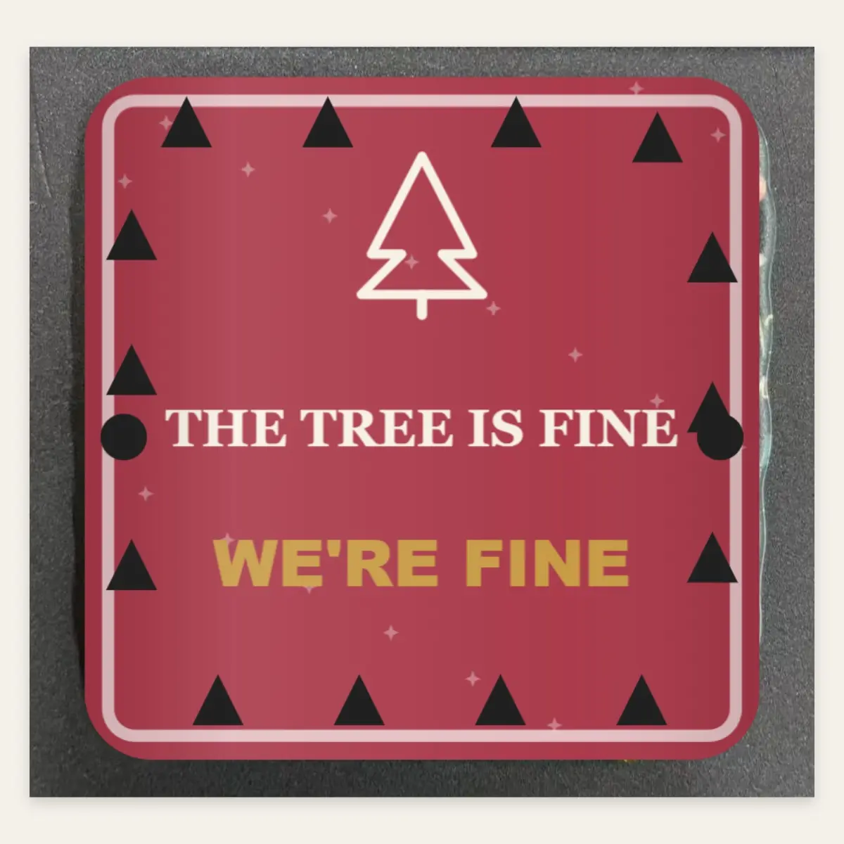 Dark Humor Holiday Round Acrylic Hanging Sign, 20 cm