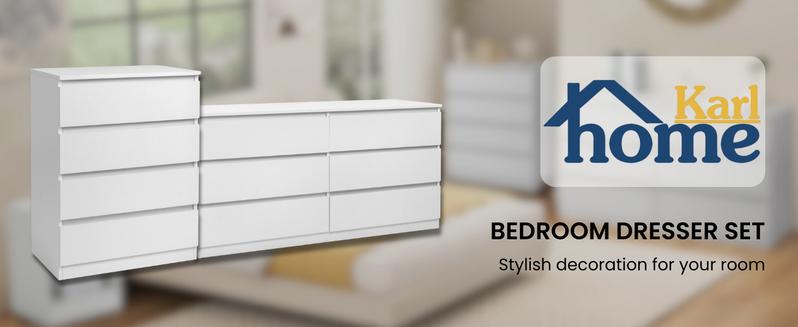 Karl home White 6 Drawer Dresser - Modern Chest of Drawers for Bedroom, Wood Dressers with Deep Drawers, Cut-Out Handles, Anti-Tipping Device, Living Room, Hallway, Entryway - 55-Inch Karl home White 6 Drawer Dresser - Modern Chest of Drawers for Bedroom, Wood Dressers with Deep Drawers, Cut-Out Handles, Anti-Tipping Device, Living Room, Hallway, Entryway - 55-Inch