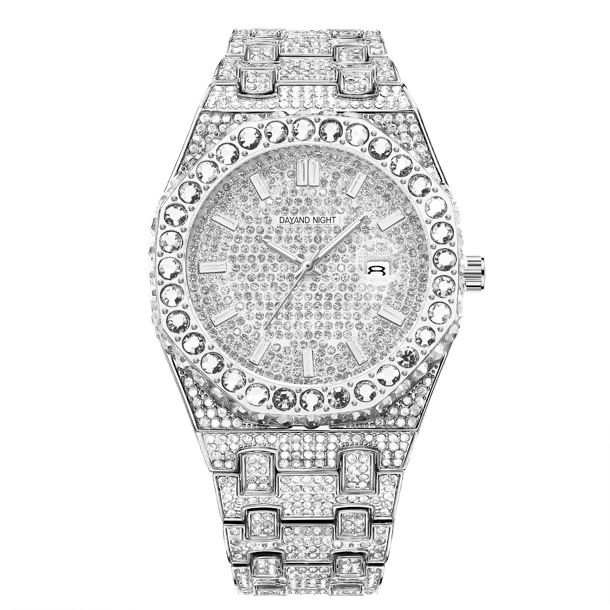 Iced Out Full Pave Round Dial Watch for Men & Women! Features sparkling simulated diamonds all over, a classic round face, and everyday water resistance. Comes in 5 stunning colors! Perfect as an anniversary gift, Valentine's present.