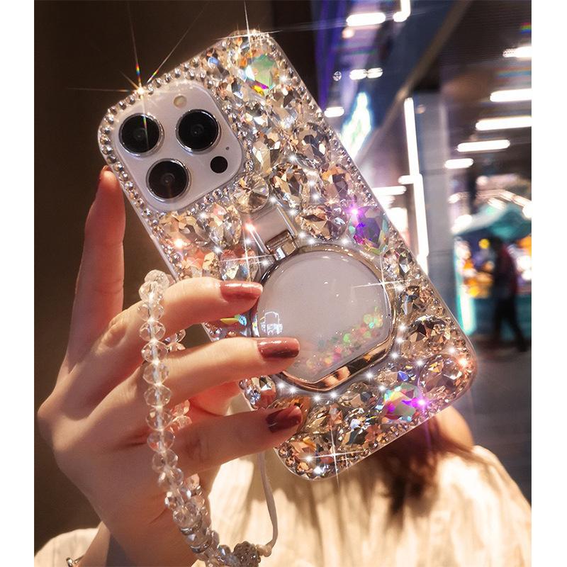iPhone17ProMax/AIR/Pro cases,Luxury full diamond iphone case, mobile phone bracelet ladies, girls rhinestone perfume bottle buckle, For iphone 16/15/14/13/12/11 Pro Max Plus