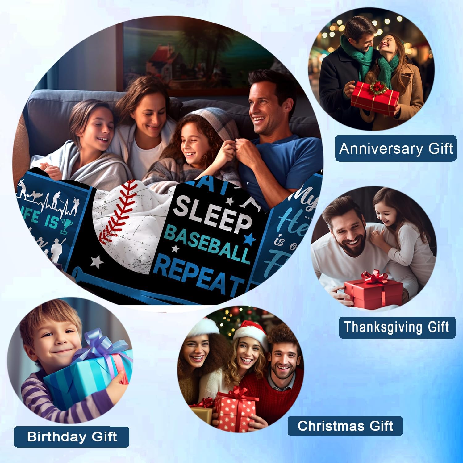 Baseball Blanket Gifts for Boys Men,Baseball Stuff Sports Throw Blankets,Unique Baseball Lover Gift for Baseball Players Team Fan Coach 50"X40"