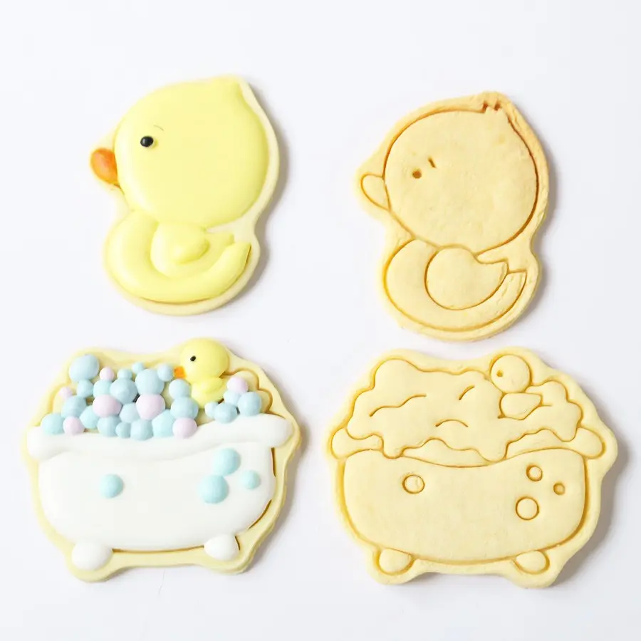 Cartoon Cute Duck Cookie Mold, Bath Sugar Frosting Cutter, DIY Handmade Plastic Mold, Home Baking Tool, Kids Party Kitchen Utensil