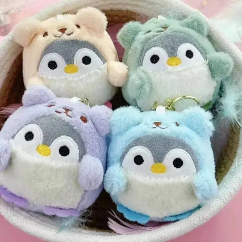 4pcs Mini-Sized Soft Plush Penguin Animal Keychain Charms, Sturdy Cute Stuffed Pendant Ornaments, Kawaii Sports & Outdoor Bag Accessories for Christmas, Party Gifts, Birthday, Animals