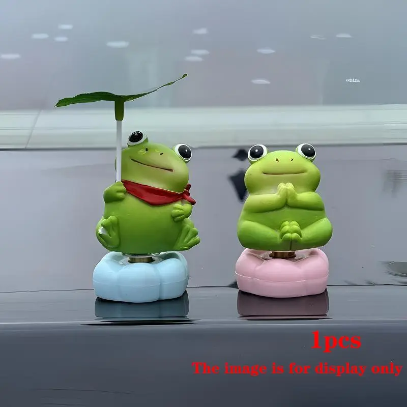 Rotating Frog Car Ornament, Unique Car Interior Decor, Suitable for Car Rear and Electric Vehicles, Fun Personality Figurine