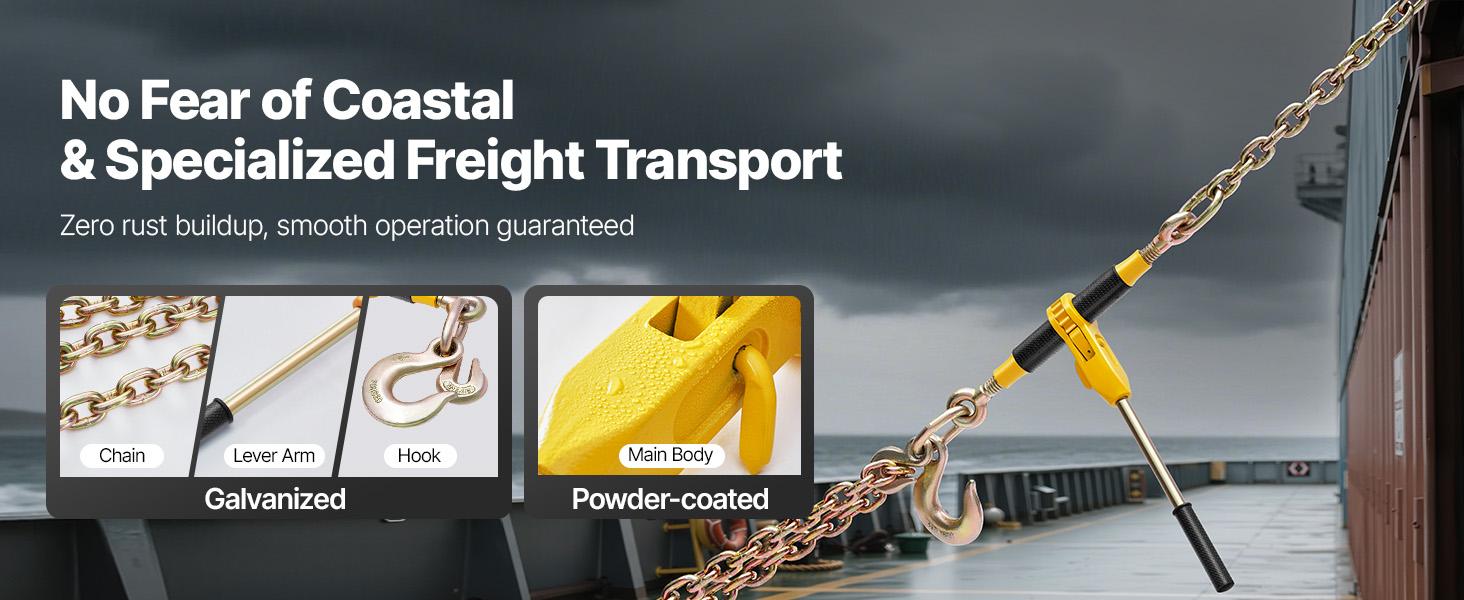 Ratchet Chain Binder, 9200 lbs Working Load, Chain Binders Compatible with 3/8 in - 1/2 in Chains, Heavy Duty Ratchet Load Binder with Handles for Truck, Tie Down, Hauling, Towing, Logging