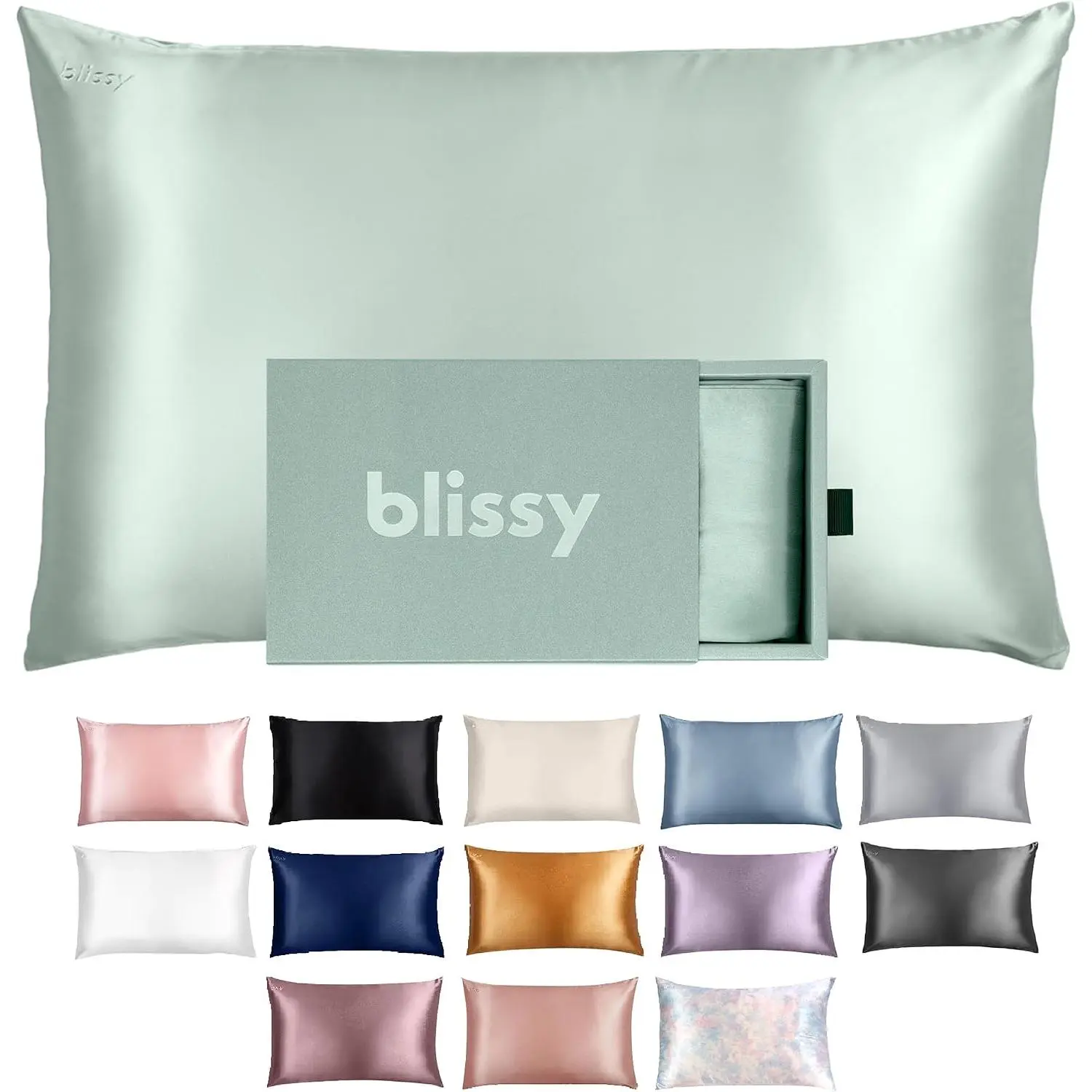 Silk Pillowcase - 100% Pure Mulberry Silk - 22 Momme 6A High-Fibers - Silk Pillow Cover for Hair & Skin - Regular, Queen & King (Matcha, Queen)