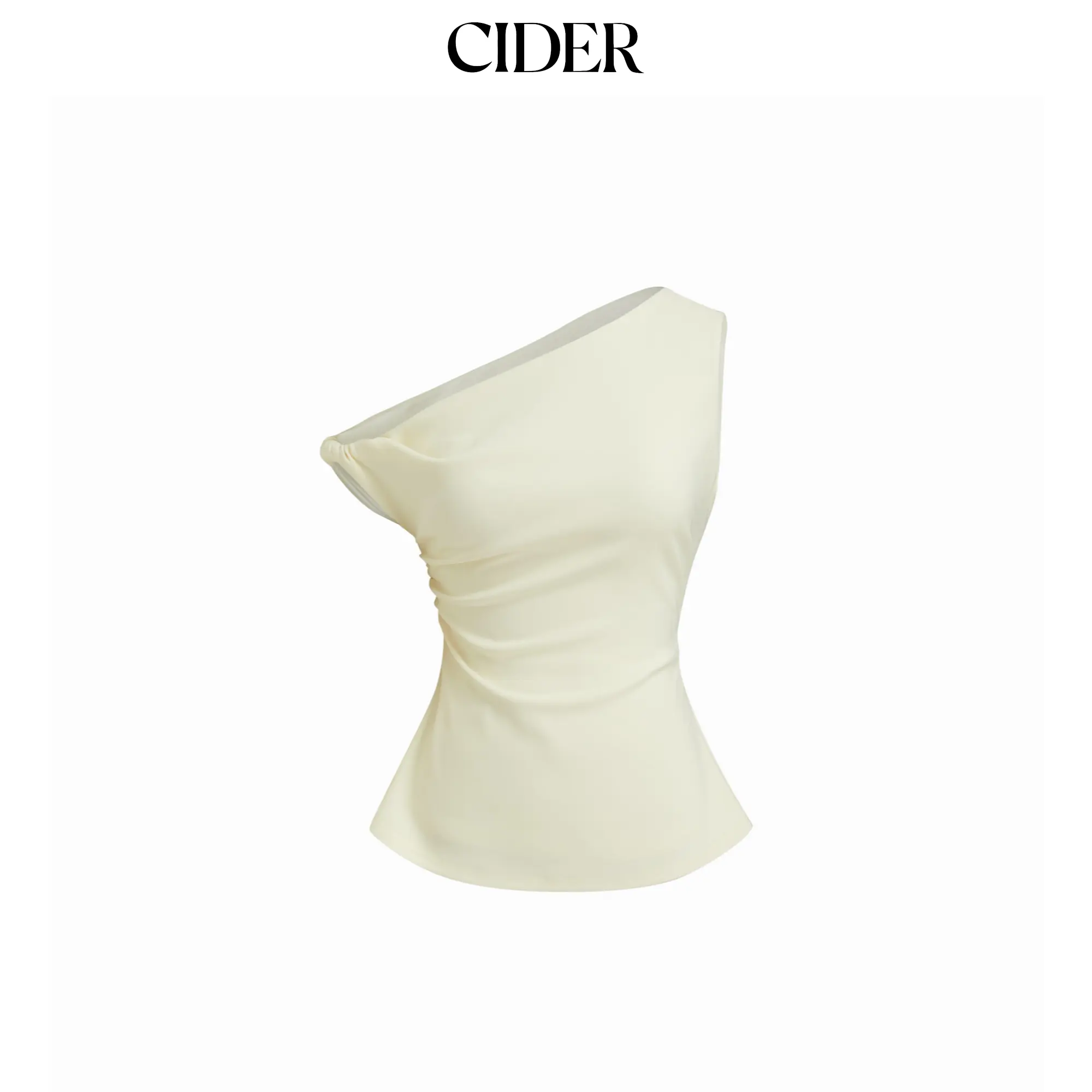 Cider Asymmetrical Neck Twist Ruched Tank Top SummerWins SummerFinds