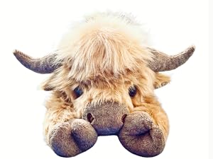 20"|   4 Pounds Highland Cow Weighted Stuffed Animals with Unscented Microwavable Heating Pad, Cute Coolable Heatable Weighted Plush Warm Gift for & Adults