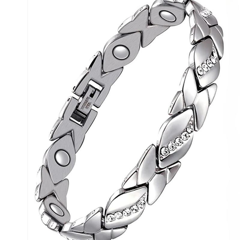 Women's leaf bracelet, pure copper magnetic bracelet with diamonds, outdoor fun, best gifts for Christmas