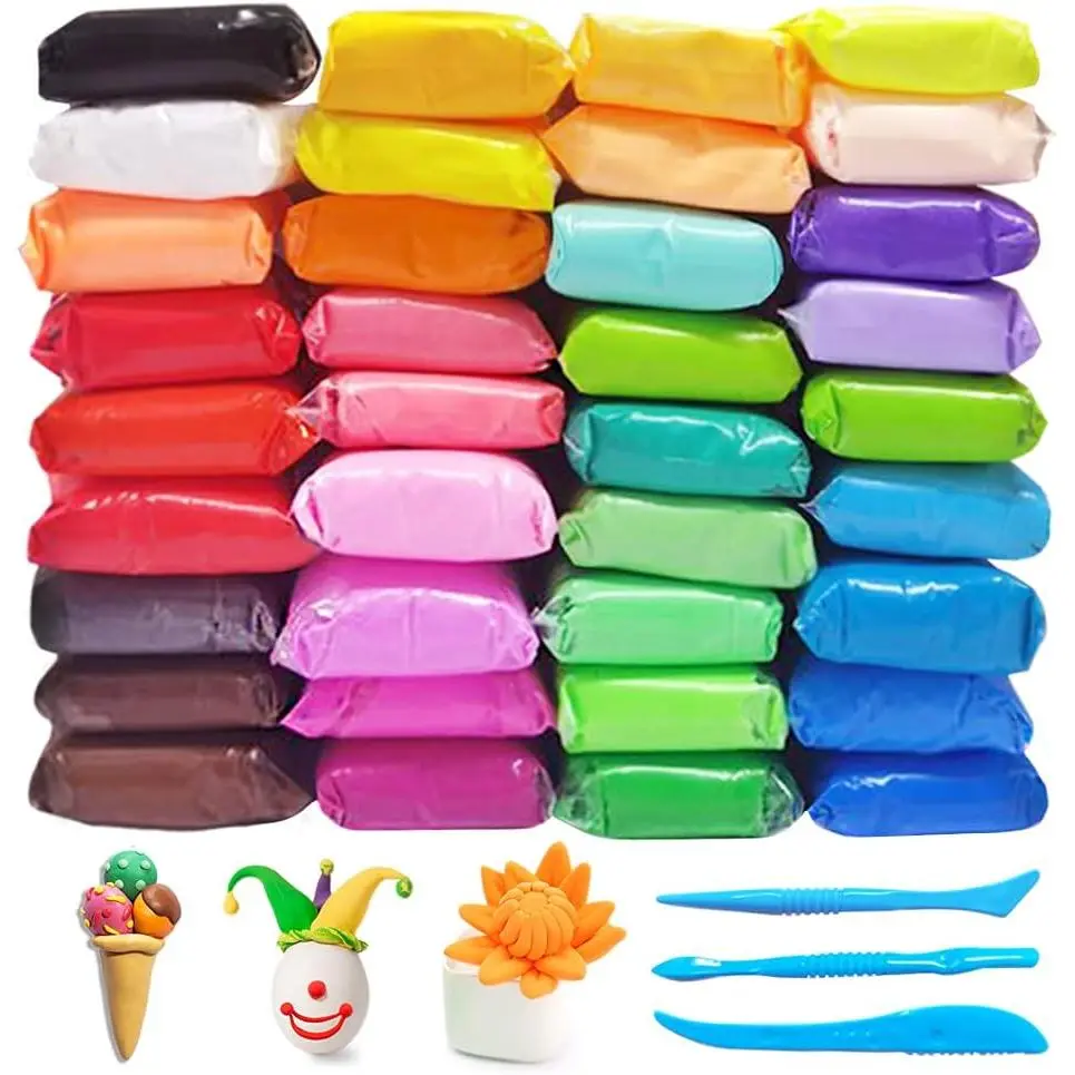 36 Colors Air Dry Clay,Magic Modeling Clay with Tools,Ultra Light DIY Modeling Clay for ,,DIY Crafts,Creative Art Crafts