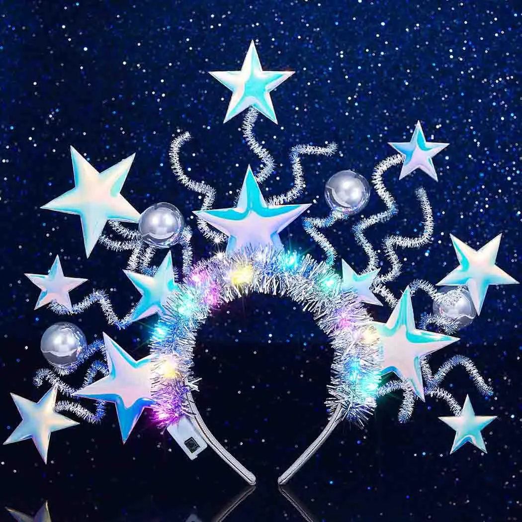Light Up  Headband LED Headbands Glow Party Hair Accessories for Women (Blue)