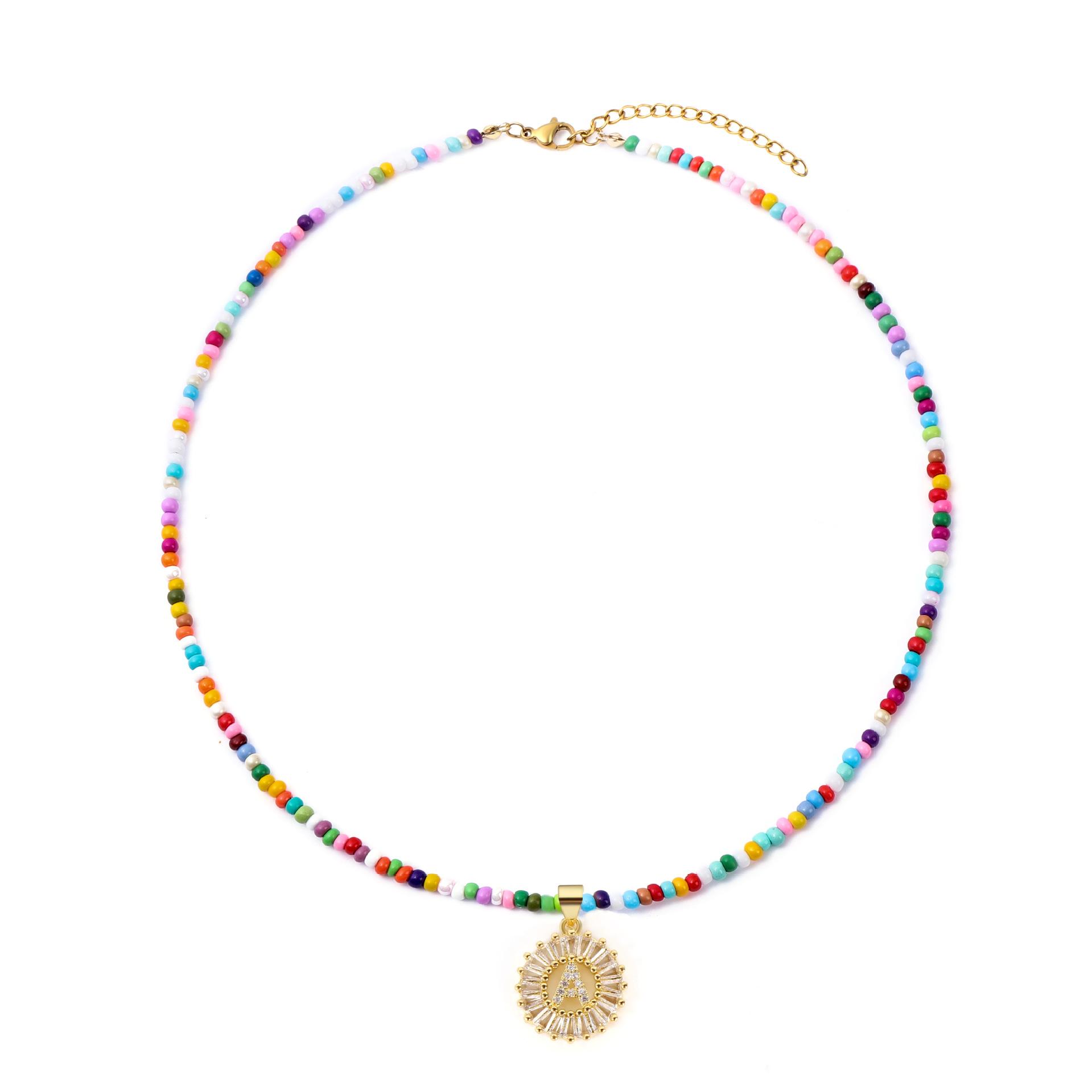 Jstyle Trendy vacuum 18k gold plated Colorful Letter Necklace for Women Bubble 26 Letter Necklace Handmade Beaded Necklace Dainty Cute Beach Boho Necklace Jstyle Trendy vacuum 18k gold plated Colorful Letter Necklace for Women Bubble 26 Letter Necklace Handmade Beaded Necklace Dainty Cute Beach Boho Necklace