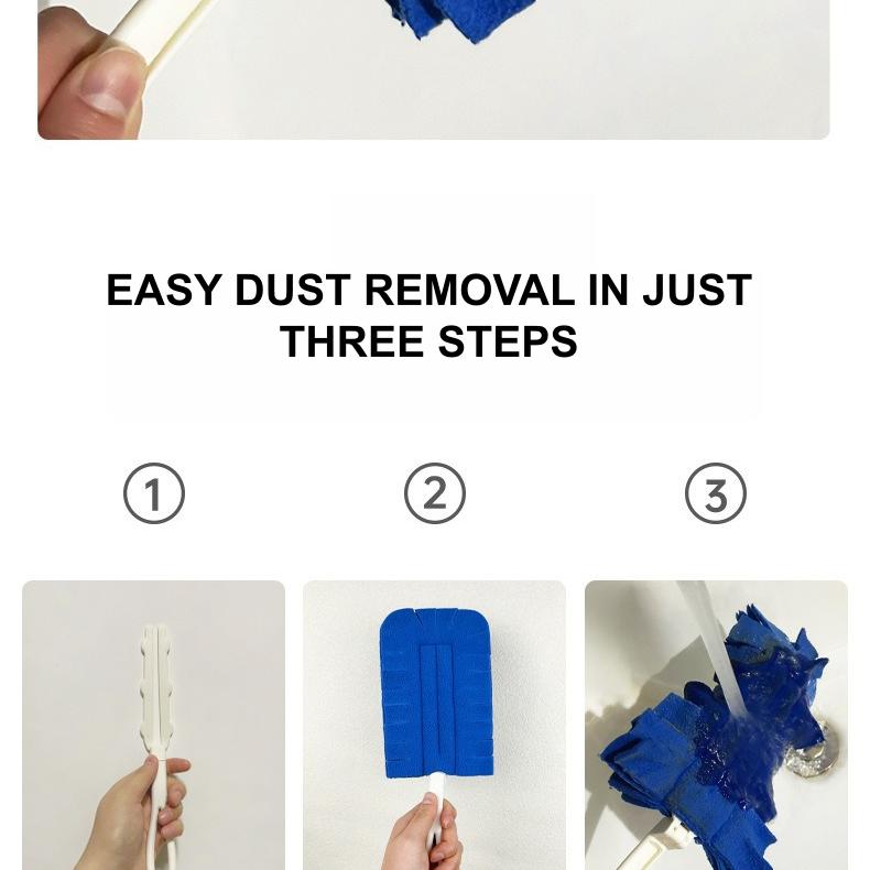 5-Pack Microfiber Dusters with Handle 360° Electrostatic Dust Collectors Reusable Wet & Dry Use Replaceable Brush Heads for Home Blinds Fan Car Cleaning Washable Fragrance-Free