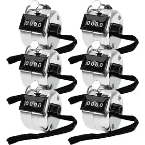 6 Pack Clicker Counter, Hand Tally Counters Clicker with Black Nylon Lanyard, 4 Digit Display Pitch Counter for Knitting, Coaching, Golf, Lap,Fishing,Umpire, Baseball, Row Yifanyou Sports