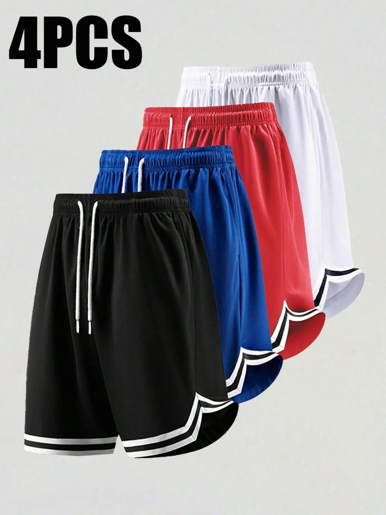 Men's Summer Lightweight Sporty Basketball Shorts, Casual Fashion Outdoor Simple Commute Pants, Fitted Plain Surface Design, Athletic Casual Shorts, Casual Sports Shorts