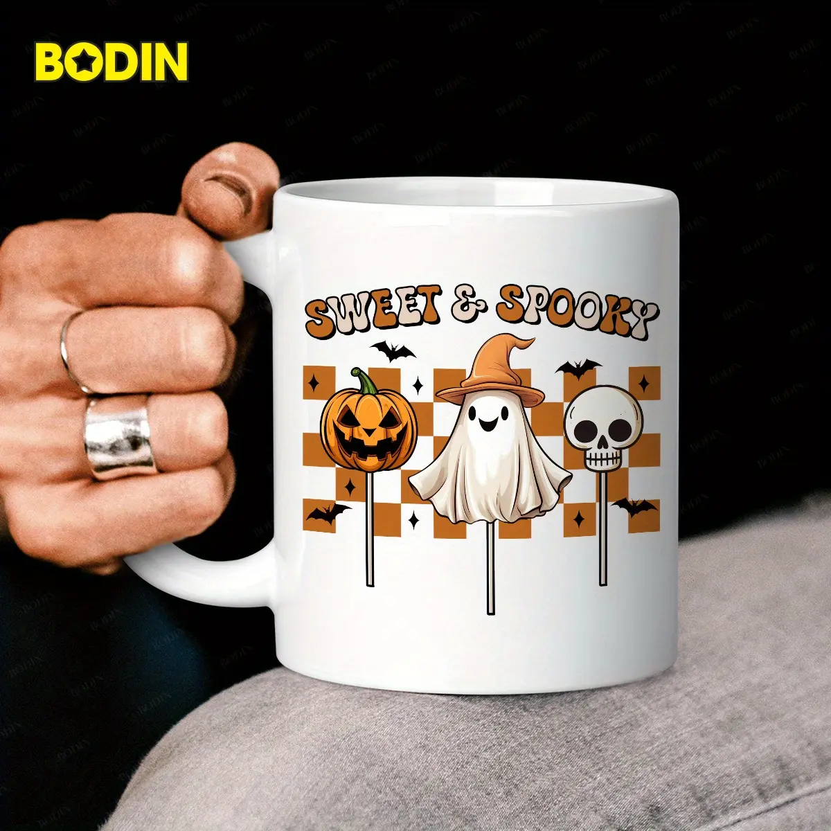 This Is a 1pc, 11OZ Ceramic Coffee Mug Featuring a Halloween Design with The Phrase 'Sweet & Spooky'. It Is Dishwasher Safe And Makes a Fun Gift for Family And Friends on Various Occasions Such As Holidays, Parties, Birthdays, Graduation
