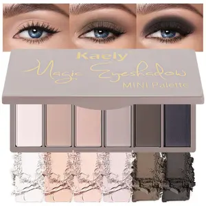 Kaely 6 Color Mini Nude Eyeshadow Palette, Waterproof Highly Pigmented Matte & Shimmer Eye Makeup, Vegan & Cruelty-Free