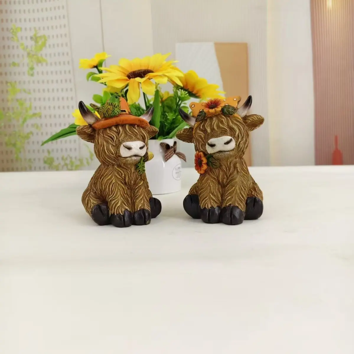 Temu Highland Yak Resin Craft Ornament, Realistic Animal Easter Decoration, DIY Handmade Artwork, Reusable, Lightweight, Easy to HangNew Arrival, Reusable, Durable, Lightweight, Portable, Easy to Install, Easy to Hang, Set, Multiple Pack, Great Gift Idea,