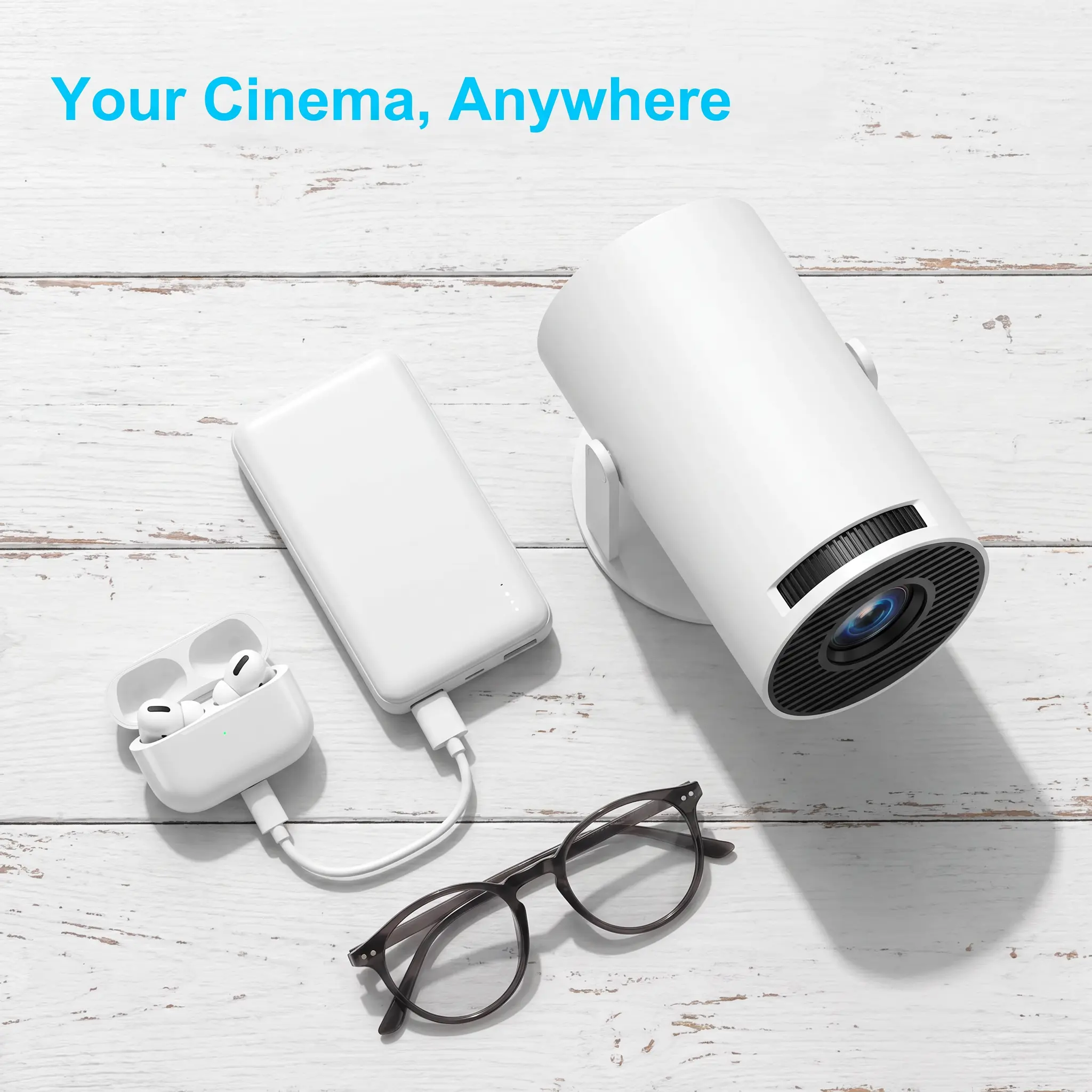 Magcubic HY300Pro Mini Portable Projector, 290ANSI Android 14.0, Dual WiFi6 & BT5.4, 4K 8K Decoding, Auto Keystone Correction, 180 °   Rotatable, 130" Screen Built-in Speaker for Home & Outdoor Cinema