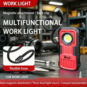 Outdoor Bright Soft Tube Flashlight, COB Flood Light, Magnetic Clip Design, Rechargeable Portable Lighting Tool, Ideal for Camping, Car Repair, Emergency