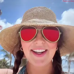 2026 2-in-1 Gold Frame Polarized Sunglasses & Swim Goggles, Red Tinted Full-View Anti-Fog UV Protection, 180° Panoramic Leak-Proof Silicone Seal, Adjustable Strap Water Sports & Beach Wear Eyewear for Adults Men Women