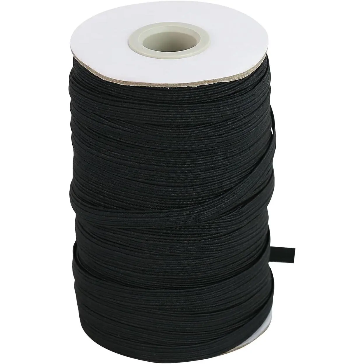 Flat Elastic Band for Sewing, 1/4 inch 50 Yards High Elasticity Black Elastic Cord Rope Knit Elastic Spool for Sewing DIY Crafts