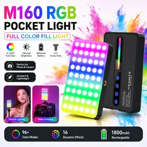 RGB Full Color Pocket LED Video Light, Portable Square Camera Fill Light, Ideal for Phone Photography, Outdoor Shooting, Vlog & Live Streaming