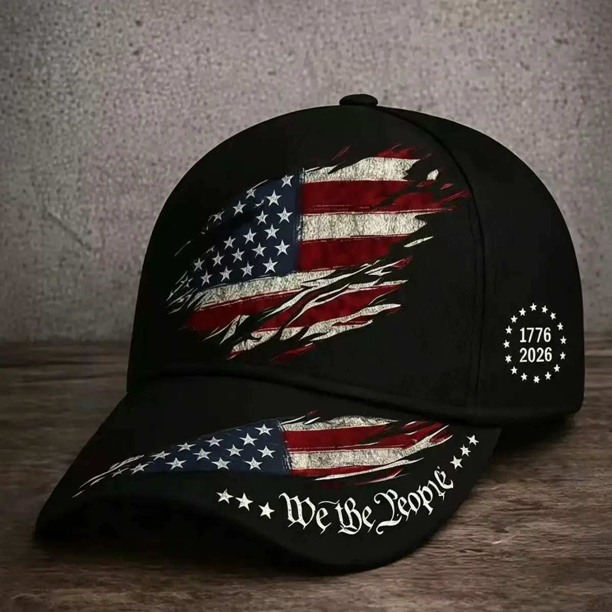 2026 American Black Hat Anniversary Celebration Sunshade Baseball Cap Outdoor Duckbill Hat with Good Quality Fabric Print Birthday Gift