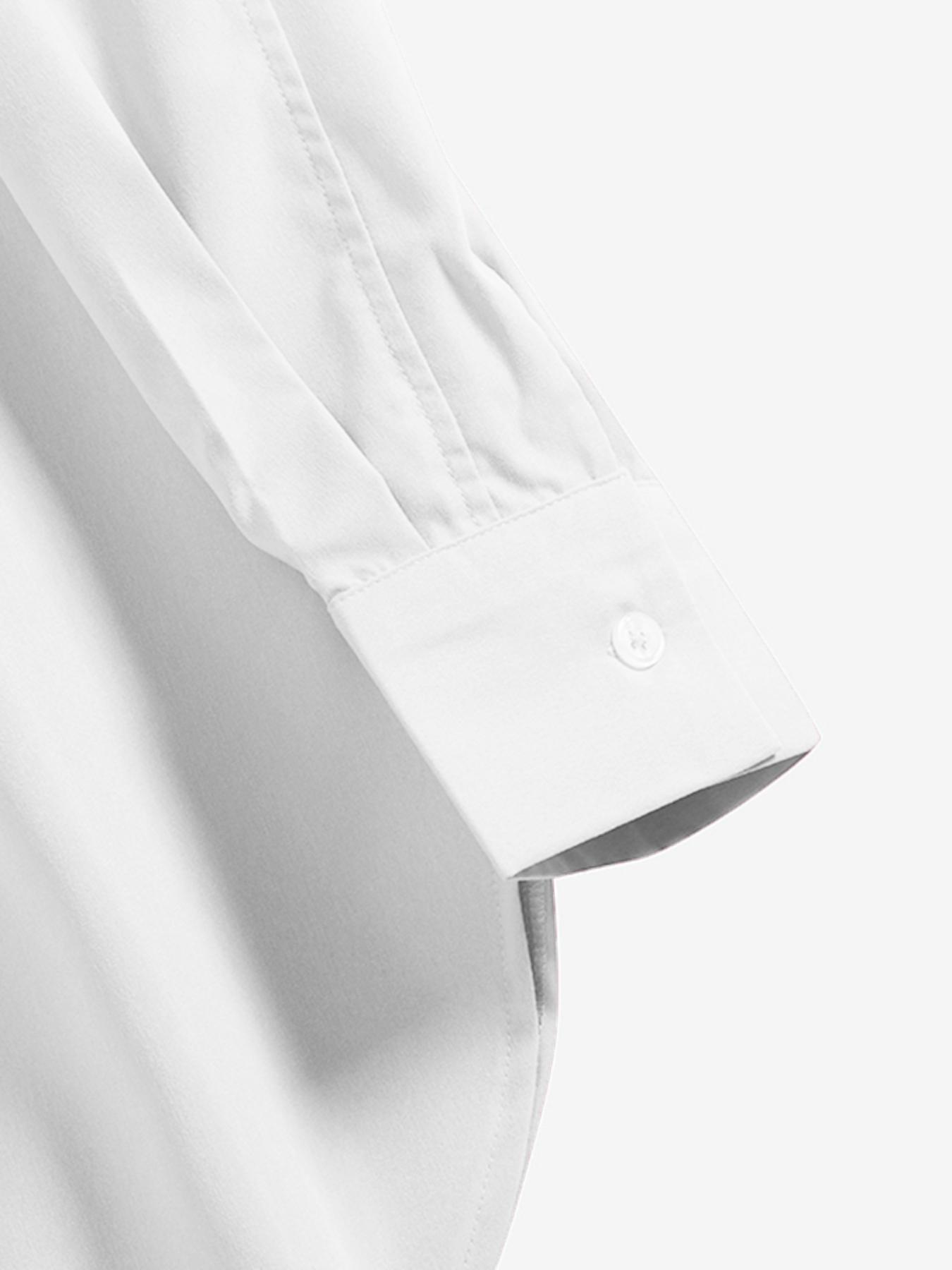 Women's Plain Button Front Drop Shoulder Shirt Blouse, Casual Loose Long Sleeve Collared Top for Fall & Winter, Quality & Durable Women's Clothing for Daily Wear