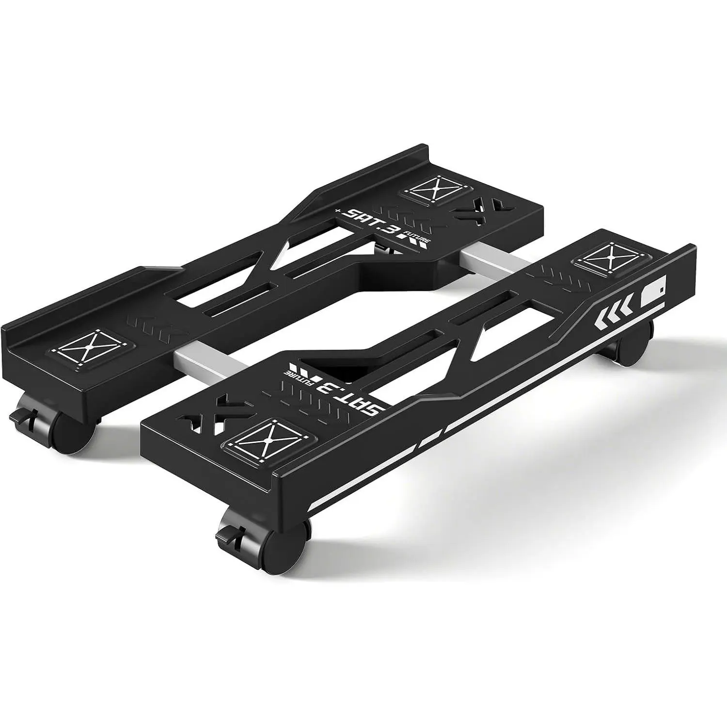 Black Adjustable Computer Tower Stand - Mobile Floor PC Stand with 4 Locking Wheels, Under Desk CPU Holder for Office Gamers, Easy Setup