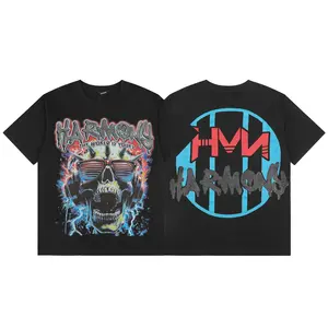 HARMONY Electric Skull Sunglasses Graphic T-Shirt, Black Oversized Streetwear Tee, skull graphic tee, 90s graphic tees, trendy t-shirts, Fourth of July Outfit