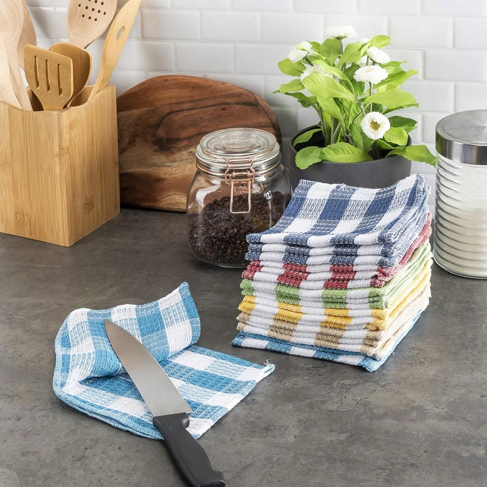 12pcs pack 100% cotton dishcloth, cleaning cloth, kitchen towel, quick drying, strong absorbent, can only hand wash the dishcloth for cleaning and drying cleaning tools