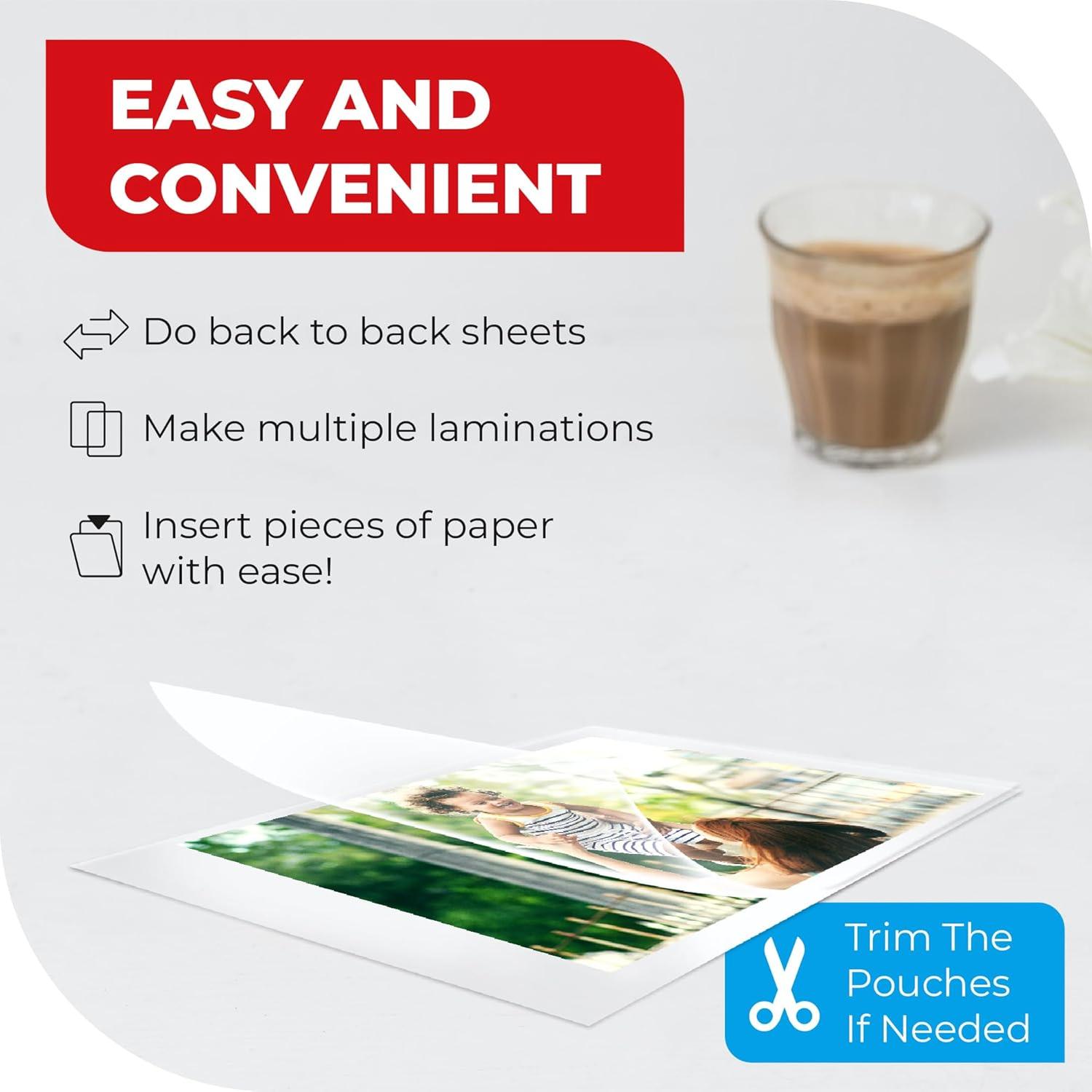 5MIL Thermal Laminating Sheets (75 Count) Photo, Notecard, I.D. Badge Sizes, Dry-Erase Friendly Laminating Pouches, Compatible with Laminators,  Clear Laminated Finish