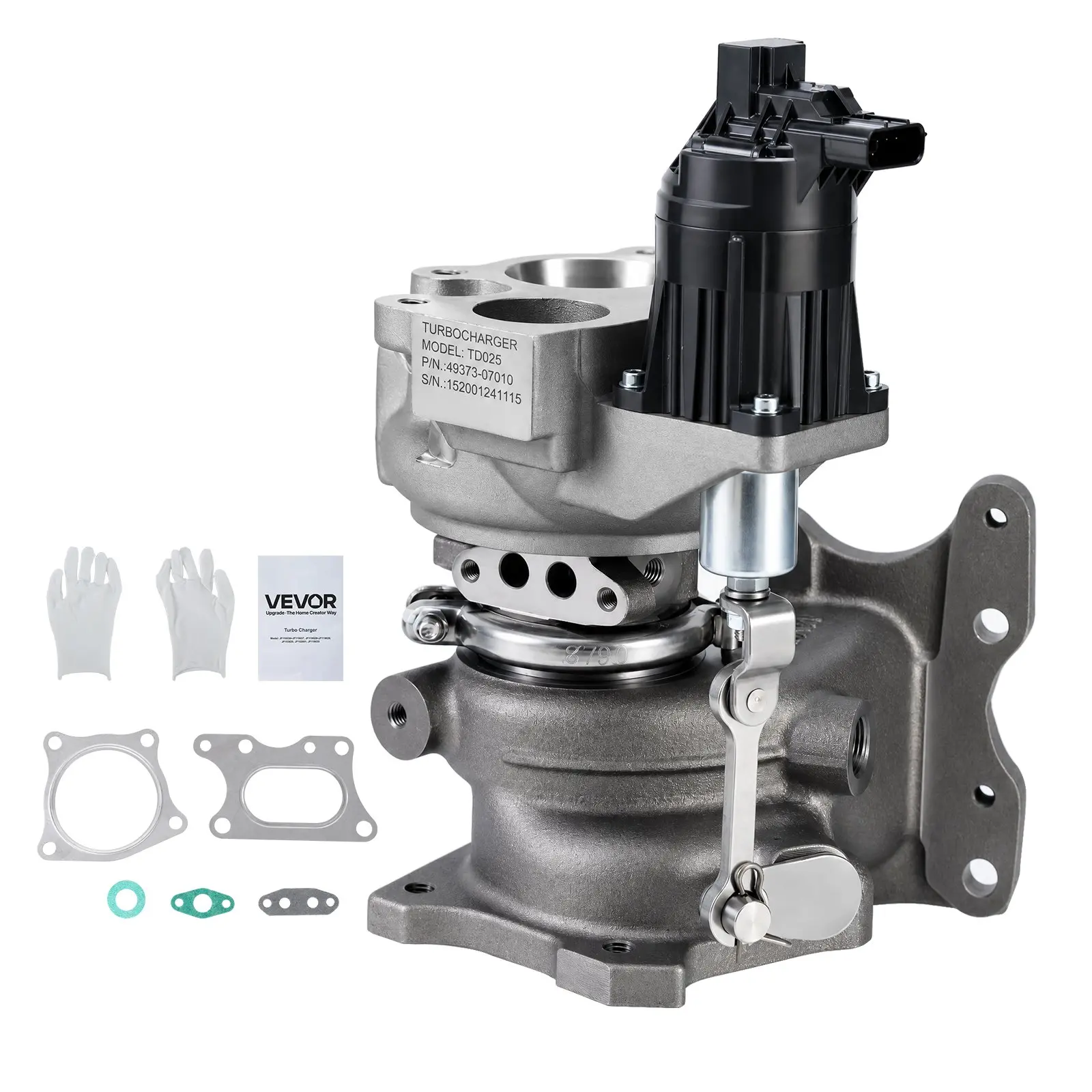 【DealsForYouDays】VEVOR Complete Turbo Turbocharger Kit with Solenoid Valve, Compatible with Honda Civic 2016-2020 L4 1.5L, Replace# 49373-07012, 49373-07013, 49373-07015, 49373-07014, 49373-07011, 18900-5AF-H010-M3