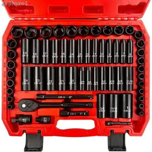 64 count 3/8" Socket Set,Drive Impact Socket Set, SAE/Metric, Deep & Shallow, Cr-V Steel, 6 Point with Adapters, 72T Ratchet Handle, Extension BarsBit Adapter6-24mm5/16-1 inchZephyroFFSummitSupply7AB19Wild Motion
