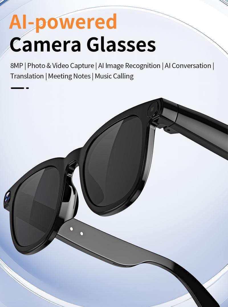 Hot TikTok Toy Addictive Party Fun New E02 Meta Smart Glasses with Camera 8MP WIFI Transfer Gesture Control ChatGPT Men Women Outdoor AI Smart Glasses