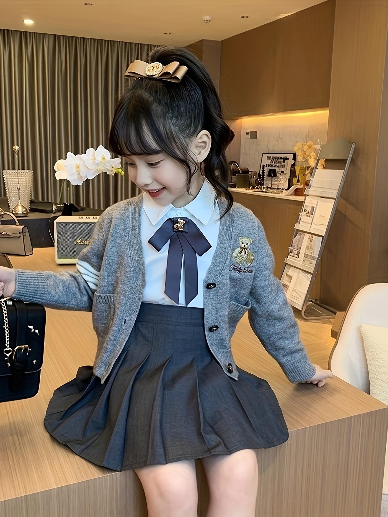 NewA Spring And Autumn Style JK Uniform Set for Girls, Featuring a Dress Suitable for Young Children, Perfect for Outings, Without a Bag