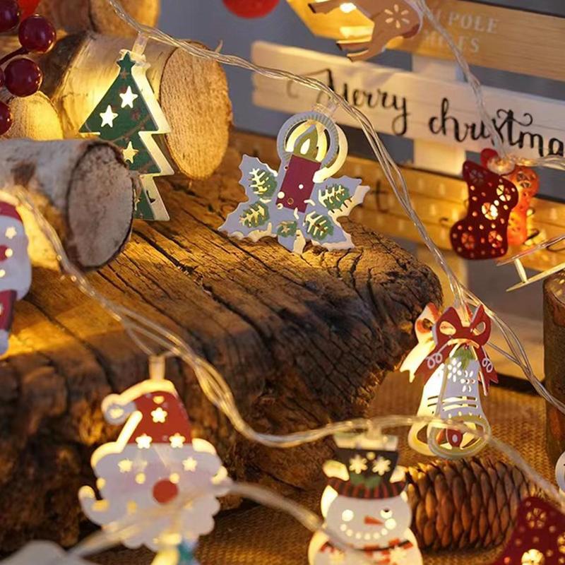 1 LED Christmas Decoration Light with Santa, Snowman, Candy Cane, Tree, Stocking, Snowflake, Iron Art Design for Holiday Atmosphere